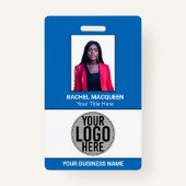 Werknemer Foto Barcode Logo Bedrijfsnaam bedrijf Badge (Voorkant)