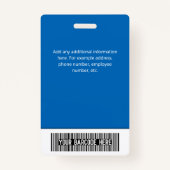 Werknemer Foto Barcode Logo Bedrijfsnaam bedrijf Badge (Achterkant)