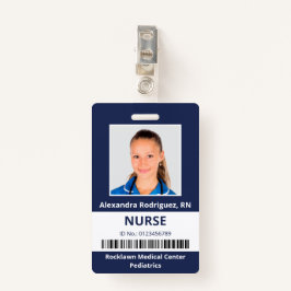 Werknemer Foto Barcode Marine Blauw Wit Medisch ID Badge