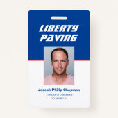 Werknemer foto ID badge (Voorkant)