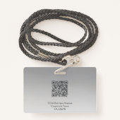 Werknemer foto ID badge | Grijs | QR-code optionee (Achterkant met draagriem)