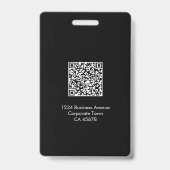 Werknemer foto ID badge | Zwart & Groen | QR-code (Achterkant)