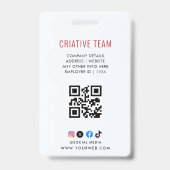 Werknemer Foto ID Barcode Logo Klassiek Badge (Achterkant)
