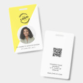 Werknemer Foto ID Bedrijf Badge (Voor- en achterkant)