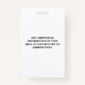 Werknemer Foto ID Bedrijf Beveiligingsbadge Badge (Achterkant)