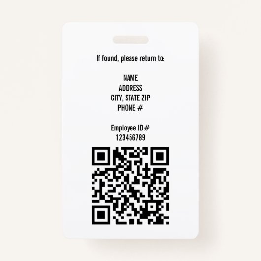 Werknemer Foto ID Bedrijf Beveiligingsbadge Badge (Achterkant)