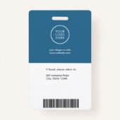 Werknemer Foto ID Bedrijf logo Barcode Security Badge (Achterkant)