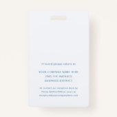 Werknemer foto ID Bedrijf Logo Beveiliging Badge (Achterkant)