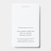 Werknemer foto ID Bedrijf Logo Beveiliging Badge (Achterkant)