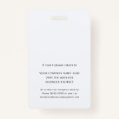 Werknemer foto ID Bedrijf Logo Beveiliging Badge (Achterkant)