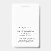 Werknemer foto ID Bedrijfsbeveiliging Badge (Achterkant)