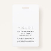 Werknemer foto ID Bedrijfsbeveiliging Badge (Achterkant)