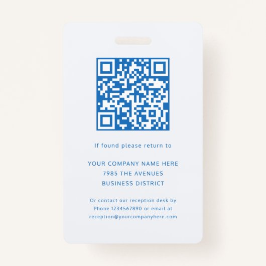 Werknemer foto ID Bedrijfsbeveiliging QR-code Badge (Achterkant)