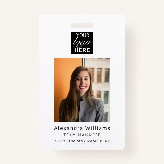 Werknemer foto ID Bedrijfsbeveiliging QR-code Badge (Voorkant)