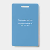 Werknemer Foto ID Blauwe Badge (Achterkant)