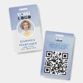 Werknemer Foto ID Company Security Bar Code Badge (Voor- en achterkant)