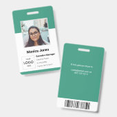 Werknemer Foto ID Green Badge (Voor- en achterkant)