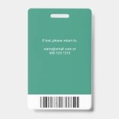 Werknemer Foto ID Green Badge (Achterkant)