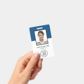 Werknemer Foto ID Logo Bar Code Blauw Badge (Handheld)