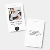 Werknemer Foto ID Logo Bedrijf Badge (Voor- en achterkant)