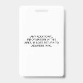 Werknemer Foto ID Logo Bedrijf Badge (Achterkant)