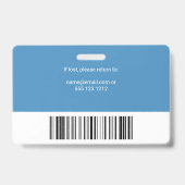 Werknemer Foto ID Logo Blue Badge (Achterkant)