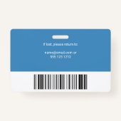 Werknemer Foto ID Logo Blue Badge (Achterkant)