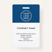 Werknemer Foto ID Logo Blue Badge (Achterkant)