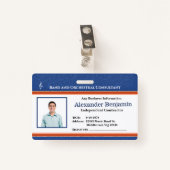 Werknemer Foto-ID Logo Muziekleider Aangepast Badge (Voorkant met clip)