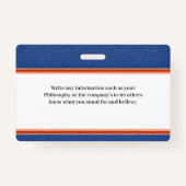 Werknemer Foto-ID Logo Muziekleider Aangepast Badge (Achterkant)