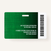 Werknemer Foto ID logo streepjescode modern linen Badge (Achterkant)