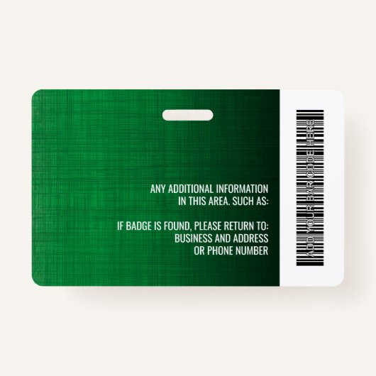 Werknemer Foto ID logo streepjescode modern linen  Badge (Achterkant)
