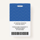 Werknemer Foto-ID - modern chevron, logo, streepje Badge (Achterkant)