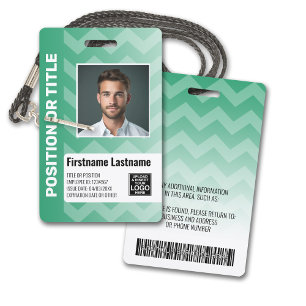 Werknemer Foto-ID - modern chevron, streepjescode  Badge