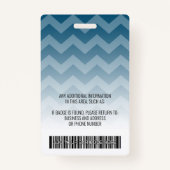 Werknemer Foto-ID - modern chevron, streepjescode  Badge (Achterkant)