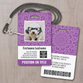 Werknemer Foto-ID - modern mandala, logo, streepje Badge