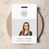 Werknemer Foto ID Modern Minimalist QR Code Naam Badge