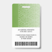 Werknemer Foto-ID - modern stamboek, streepjescode Badge (Back)