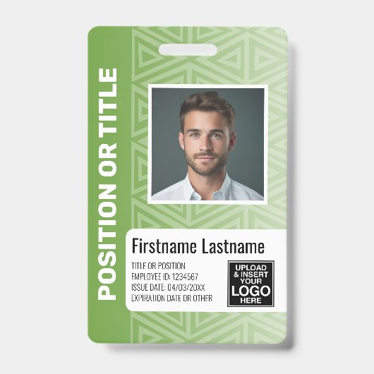 Werknemer Foto-ID - modern stamboek, streepjescode Badge (Front)