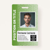 Werknemer Foto-ID - modern stamboek, streepjescode Badge (Voorkant)