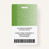 Werknemer Foto-ID - modern stamboek, streepjescode Badge (Achterkant)