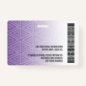 Werknemer Foto-ID - modern stamboek, streepjescode Badge (Achterkant)