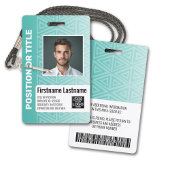 Werknemer Foto-ID - modern stamboek, streepjescode Badge