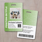 Werknemer Foto-ID - modern stamboek, streepjescode Badge