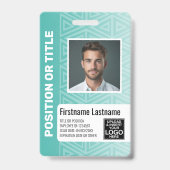 Werknemer Foto-ID - modern stamboek, streepjescode Badge (Voorzijde)