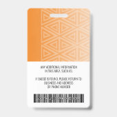 Werknemer Foto-ID - modern stamboek, streepjescode Badge (Achterkant)