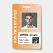 Werknemer Foto-ID - modern stamboek, streepjescode Badge (Voorkant)