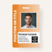 Werknemer Foto-ID - modern stamboek, streepjescode Badge (Voorkant)