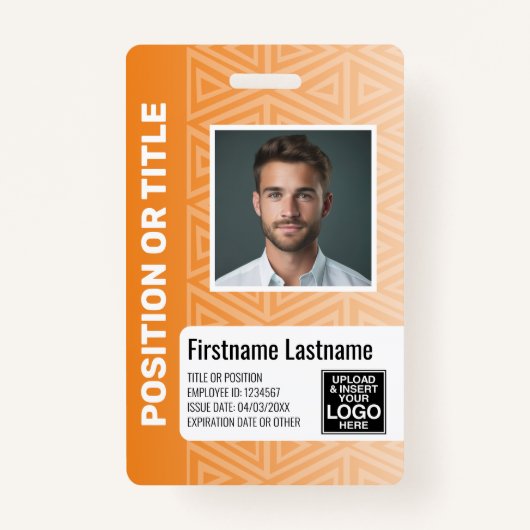 Werknemer Foto-ID - modern stamboek, streepjescode Badge (Voorkant)