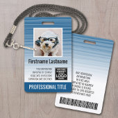 Werknemer Foto-ID - moderne strepen, logo, streepj Badge